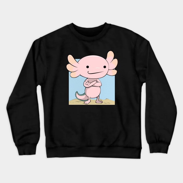 Axolotl - Cute Cartoon Lurch Crewneck Sweatshirt by Lumio Gifts